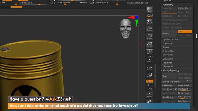 #AskZBrush - Delete Interior Mesh From Your Models смотреть онлайн