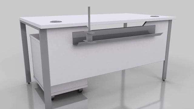 Englewood White Office Furniture - Project X Office - 3D Animation Bench Desk Mobile Storage смотреть онлайн