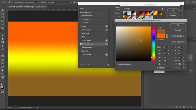 How to Create Gold Background in Photoshop CC смотреть онлайн