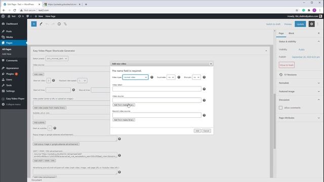 Easy Video Player WordPress plugin sticky shortcode смотреть онлайн