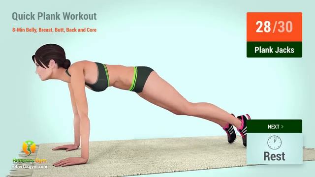 Quick 8-Minute PLANK Workout - Belly, Breast, Butt, Back and Core смотреть онлайн
