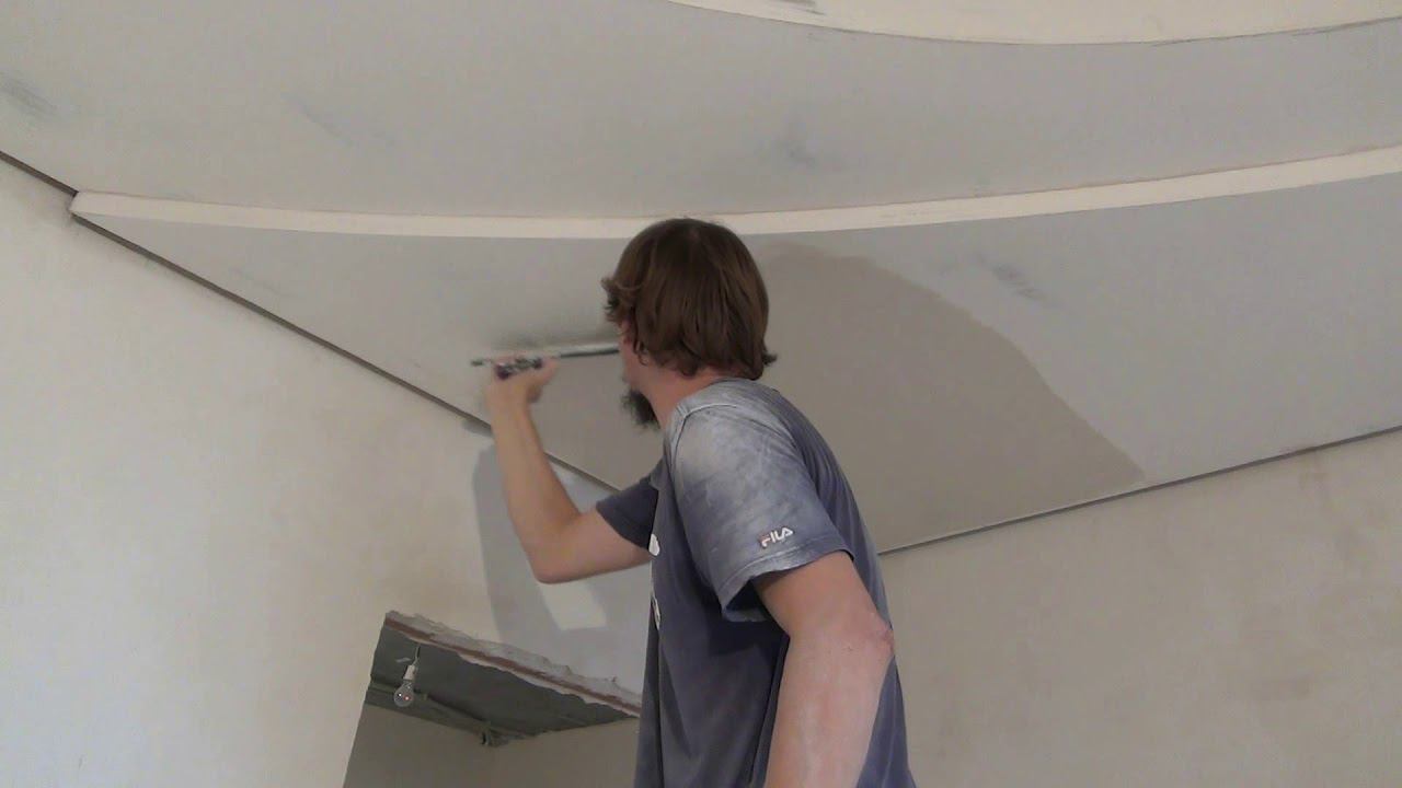 Один из способов шпаклевки потолков Нанесения шпатлевки смотреть онлайн