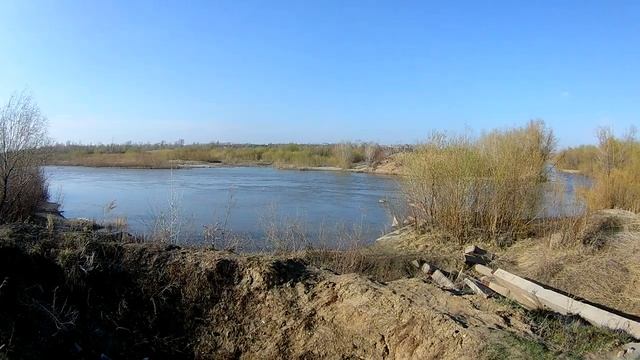 Река. Иртыш Омская Обл. Отдых, рыбалка на дамбе у д. Салоновка. 05. 05. 23 года. смотреть онлайн