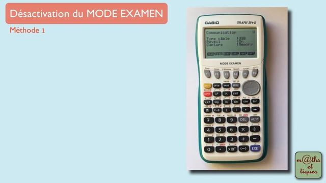 MODE EXAMEN sur CASIO Graph 25+E / 35+E / 75+E смотреть онлайн