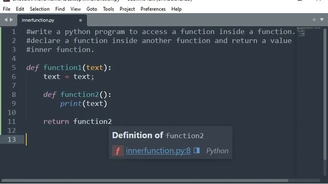 write a python program to access a function inside a function. declare a function inside another fu смотреть онлайн