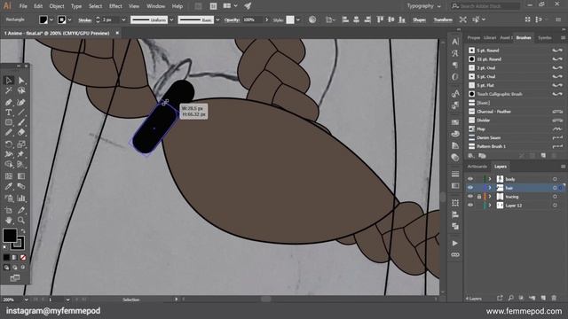 Warrior Anime Girl tutorial in Adobe Illustrator I Speed Art смотреть онлайн