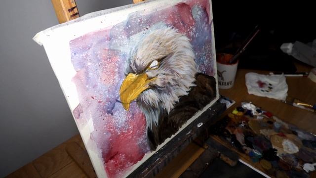 Painting A BALD EAGLE In Acrylics смотреть онлайн
