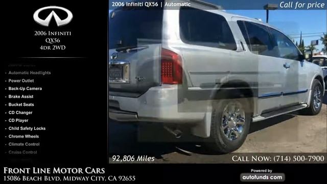 Used 2006 Infiniti QX56 | Front Line Motor Cars, Midway City, CA - SOLD смотреть онлайн