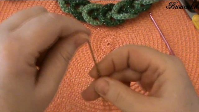 Вязание крючком ажурного колье из колец смотреть онлайн
