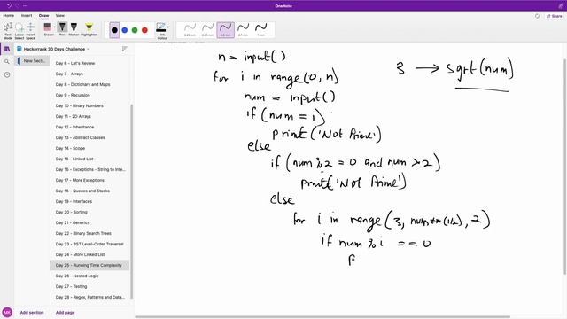 Day 25 - Running Time and Complexity (Prime Number check in Python) - HackerRank смотреть онлайн