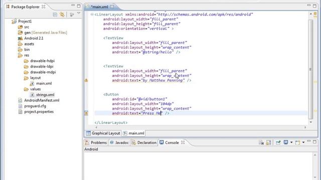 Android: Project 1(v4) - Adding a Button and EditText смотреть онлайн