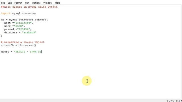Where clause in MySQL using Python смотреть онлайн