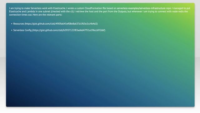 AWS Lambda connection timeout to Elasticache смотреть онлайн