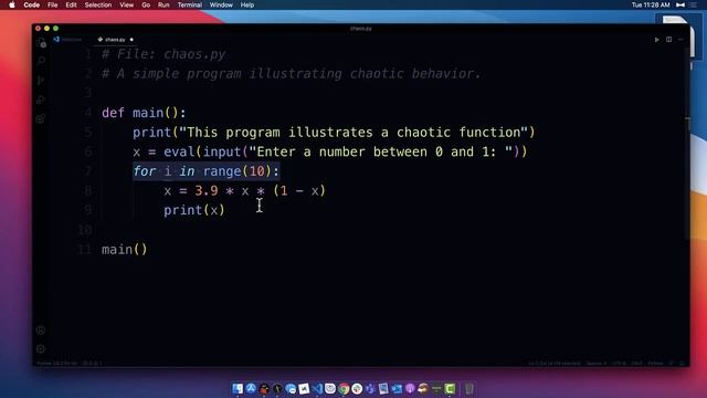 Reviewing the chaos py Program смотреть онлайн