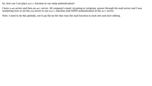 Set php mail() function to use smtp authentication смотреть онлайн