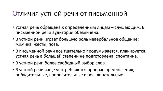 Устная и письменная речь смотреть онлайн