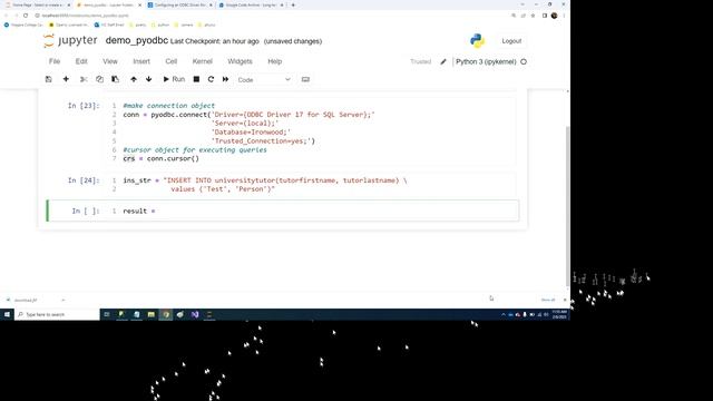 Implementing Action Queries, Like Insert and Update, Using the pyodbc Cursor and Connection Objects смотреть онлайн