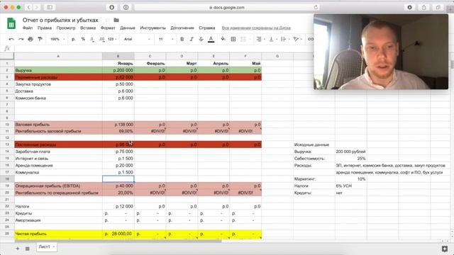 Заполняем отчет прибылях и убытках по шагам смотреть онлайн