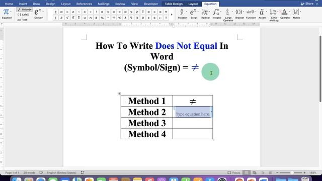 How To Write Does Not Equal In Word - [ ≠ ] смотреть онлайн