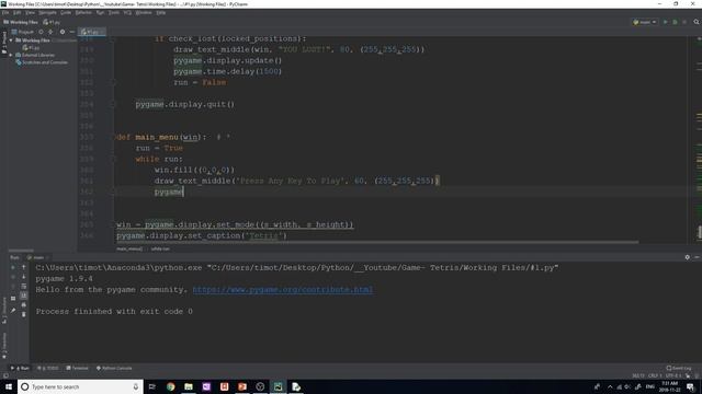 Pygame Tutorial - Tetris (Part 4) смотреть онлайн
