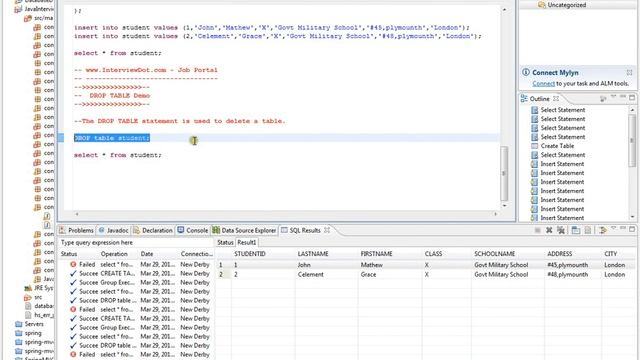 DROP or DELETE TABLE SQL QUERY смотреть онлайн