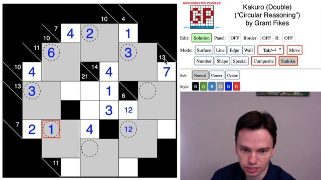 GMPuzzles - 2021/04/12 - Kakuro (Double) by Grant Fikes смотреть онлайн