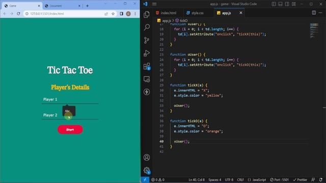 TIC TAC TOE Game using JavaScript | JavaScript Mini Project # 04 | Easy Tutorial смотреть онлайн