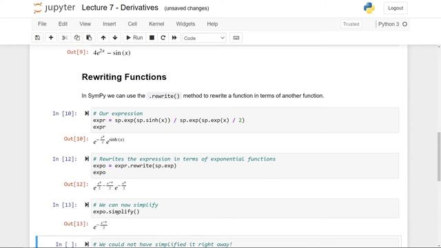 Derivatives - SymPy Tutorial 07 смотреть онлайн