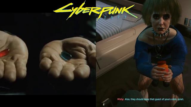 Cyberpunk 2077 Easter Egg | Red pill or Blue pill | The Matrix смотреть онлайн