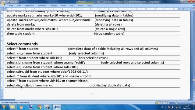 Class 11 IP Ch 9 MySQL Alter, Update, Delete and Select Commands Examples Explain смотреть онлайн