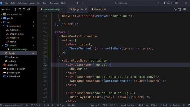 ReactJS - Context API(useContext) - Practical Example(Implementing Dark Theme) || Hindi смотреть онлайн