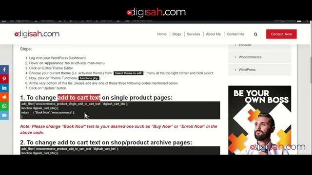 How to Change "Add to Cart" button text from your WordPress Website: Woocommerce | digisah Tutorial смотреть онлайн