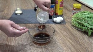 Китайский салат "Одуванчик" с арахисом (蒲公英沙拉, Púgōngyīng shālā). Китайская кухня.