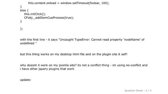 jQuery : Uncaught TypeError: Cannot read property 'nodeName' of undefined смотреть онлайн