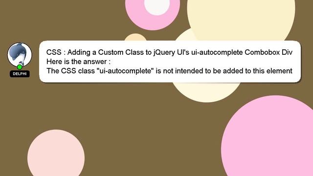 CSS : Adding a Custom Class to jQuery UI's ui-autocomplete Combobox Div смотреть онлайн