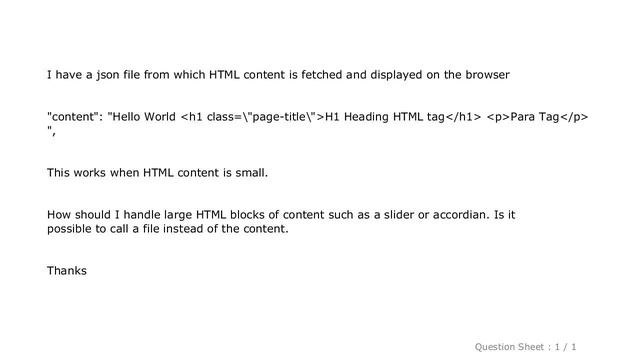 HTML : How to add HTML content in a json file смотреть онлайн