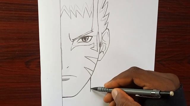 Easy Pencil sketch | how to Draw Naruto [Baryon mode] half face| step by step Drawing tutorial смотреть онлайн