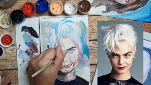 Рисую портрет | Портрет для начинающих | Как нарисовать портрет акриловыми красками.