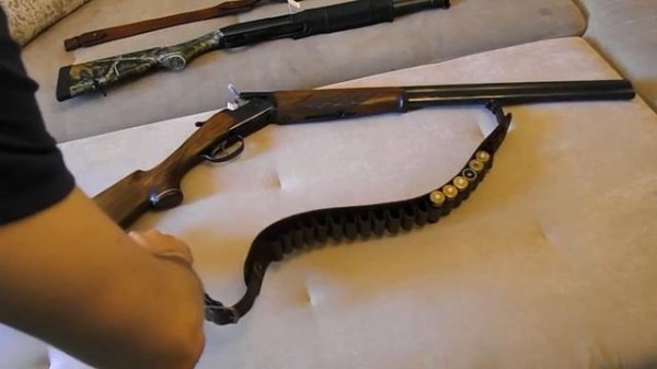 Два кожаных ружейных ремня ручной работы - Two handmade leather belts for shotguns