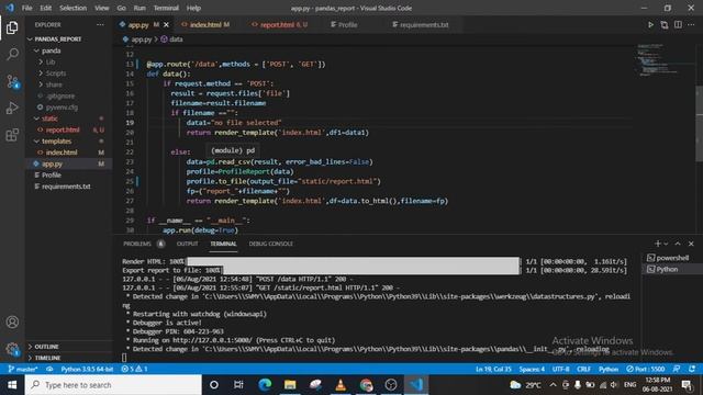 Dynamically Report on data | Flask | Pandas_profiling смотреть онлайн