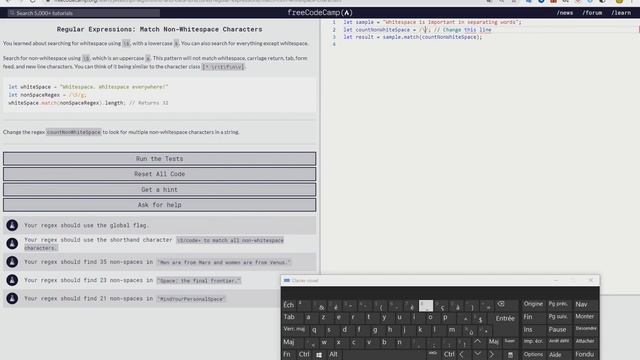 Regular Expressions: Match Non-Whitespace Characters смотреть онлайн
