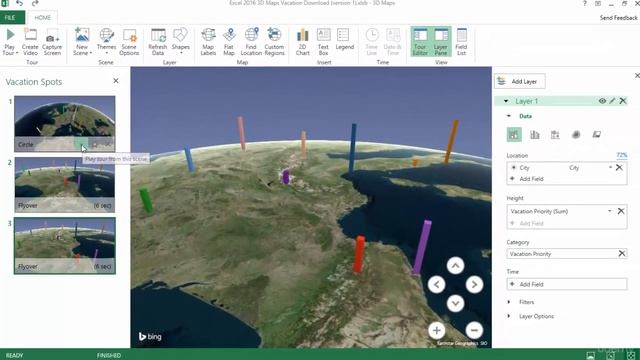 3D Maps in excel 2016 смотреть онлайн