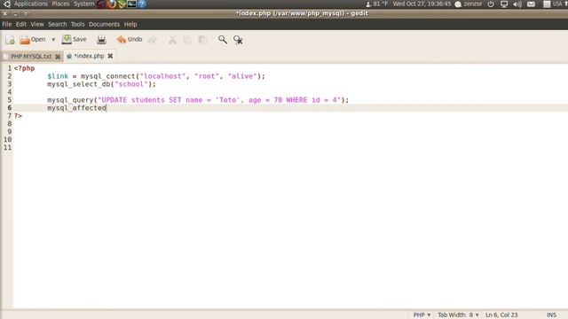 php กับ mysql ตอน 12 affected rows смотреть онлайн