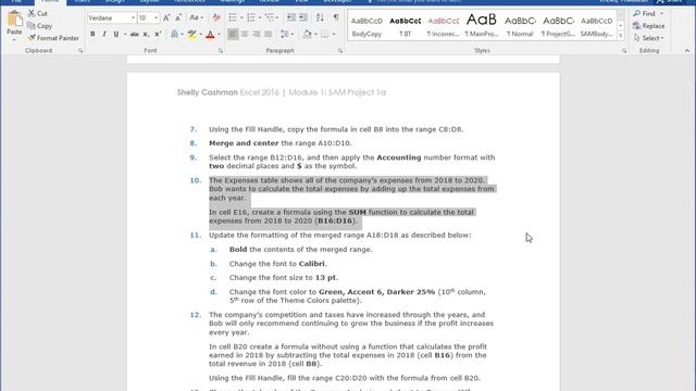 WKU Excel2016 Project 1 смотреть онлайн