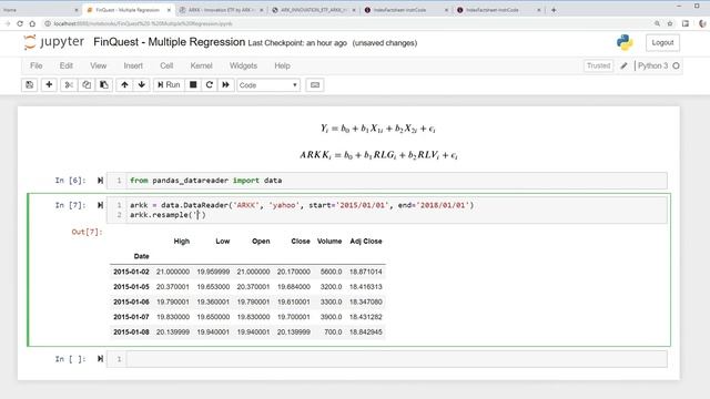 Multiple Regression on Stock Returns in Python смотреть онлайн
