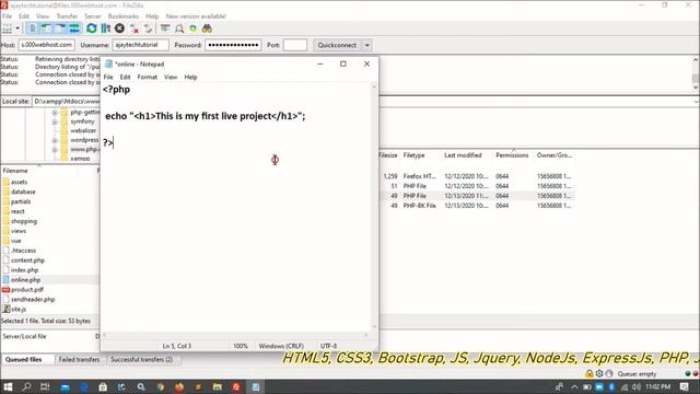Live Project Web Development Part-03 | FTP | File Zilla | Transfer Files To Server смотреть онлайн