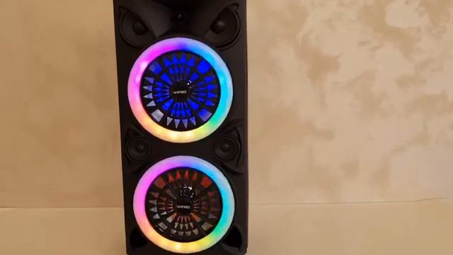 Портативная Bluetooth колонка KIMISO QS 224 7962 70Вт с микрофоном подсветкой смотреть онлайн