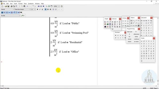 Mathcad Two Ways Slab Design 04 смотреть онлайн