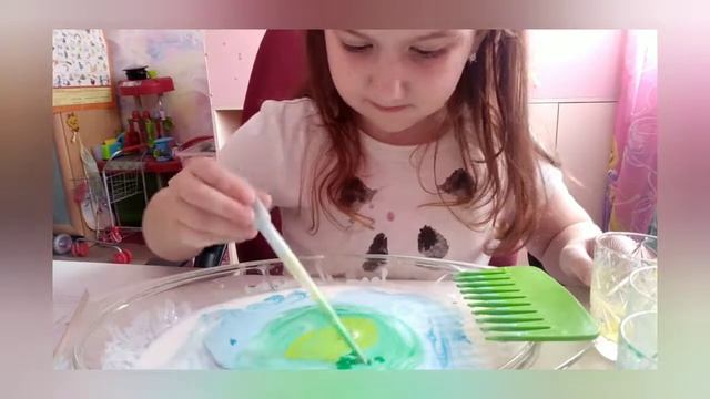 Моё эбру или как я рисую на кефире))) смотреть онлайн