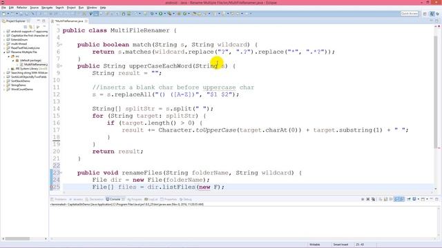Rename Multiple Files tool - Capitalize the first character of all files for a folder in Java смотреть онлайн